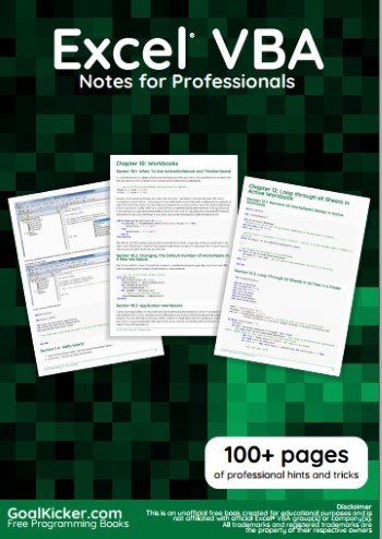 Excel VBA Notes For Professionals